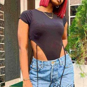 Black Bodysuit w/ Peekaboo Sides